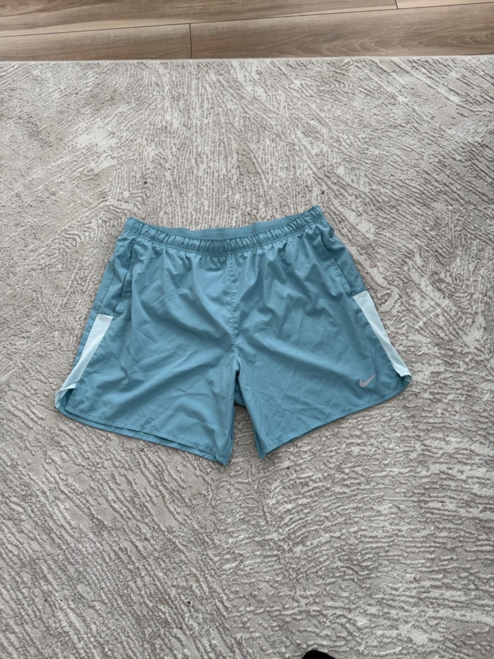 Nike Men’s Sky Blue Athletic Shorts with White Side Panels